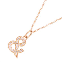 将图像加载到图库查看器中，TIFFANY&amp;Co. Ampersand Diamond Necklace 18K Pink Gold
