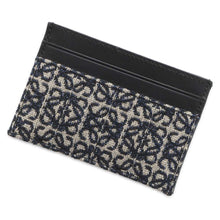 将图像加载到图库查看器中，LOEWE Anagram Card Case Black/Navy C604322X02 Leather/Canvas
