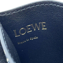 将图像加载到图库查看器中，LOEWE Anagram Card Case Black/Navy C604322X02 Leather/Canvas
