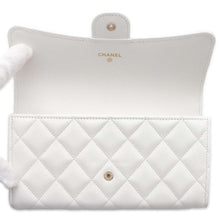 将图像加载到图库查看器中，CHANEL Matelasse Classic Long Flap Wallet White AP0241 Caviar Leather
