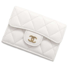 将图像加载到图库查看器中，CHANEL Matelasse Classic Small Flap Wallet White AP0230 Caviar Leather
