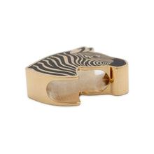 Load image into Gallery viewer, HERMES scarf ring zebra Black/Gold Metal
