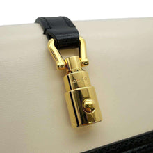 将图像加载到图库查看器中，GUCCI Jackie1961 Chain Wallet White/Black 652681 Leather
