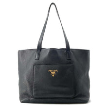 将图像加载到图库查看器中，PRADA Tote Bag Black 1BG048 Leather
