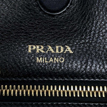 将图像加载到图库查看器中，PRADA Tote Bag Black 1BG048 Leather
