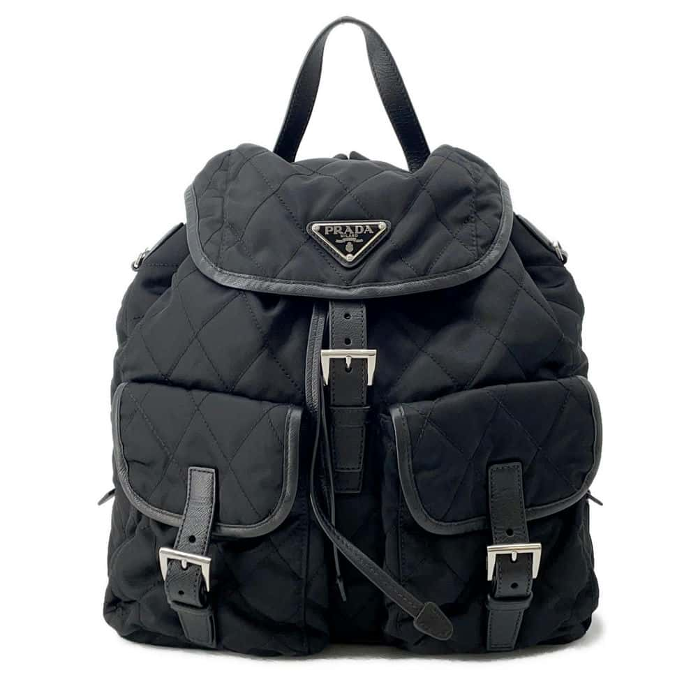 PRADA Quilted Backpack Black 1BZ811 Nylon