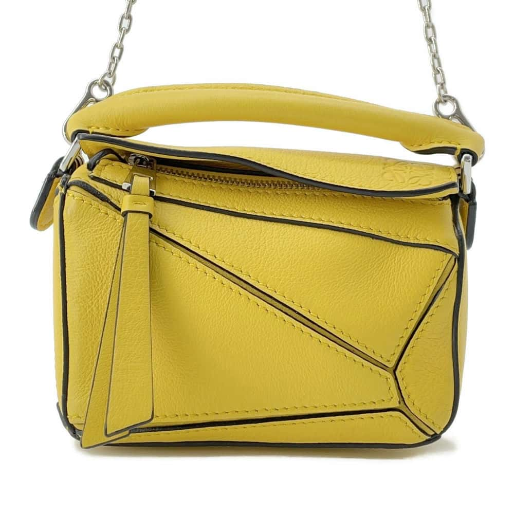 LOEWE Puzzle bag Yellow A510U98X01 Leather Size Nano