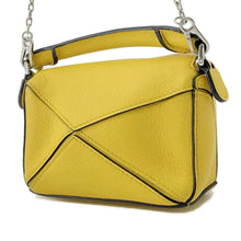 将图像加载到图库查看器中，LOEWE Puzzle bag Yellow A510U98X01 Leather Size Nano
