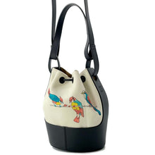 Load image into Gallery viewer, LOEWE Palau Ibiza Balloon Bag Ivory/Black Canvas Leather Size Small
