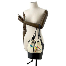 Load image into Gallery viewer, LOEWE Palau Ibiza Balloon Bag Ivory/Black Canvas Leather Size Small
