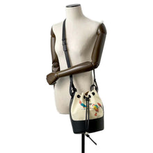 Load image into Gallery viewer, LOEWE Palau Ibiza Balloon Bag Ivory/Black Canvas Leather Size Small
