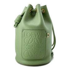 将图像加载到图库查看器中，LOEWE Sailor Bag Small Drawstring Bag Shoulder Bag Green A734Z18X11 Leather
