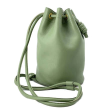 Load image into Gallery viewer, LOEWE Sailor Bag Small Drawstring Bag Shoulder Bag Green A734Z18X11 Leather
