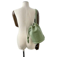 Load image into Gallery viewer, LOEWE Sailor Bag Small Drawstring Bag Shoulder Bag Green A734Z18X11 Leather
