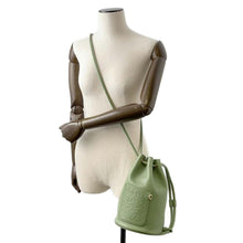 Load image into Gallery viewer, LOEWE Sailor Bag Small Drawstring Bag Shoulder Bag Green A734Z18X11 Leather
