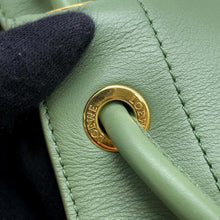 将图像加载到图库查看器中，LOEWE Sailor Bag Small Drawstring Bag Shoulder Bag Green A734Z18X11 Leather
