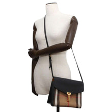 Load image into Gallery viewer, BURBERRY House Check Shoulder Bag Beige/Black 3980825 Canvas Leather
