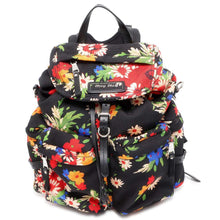 将图像加载到图库查看器中，MIUMIU Flora Print Backpack Black/Multicolor 5BZ033 Canvas Leather
