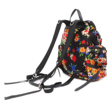 将图像加载到图库查看器中，MIUMIU Flora Print Backpack Black/Multicolor 5BZ033 Canvas Leather
