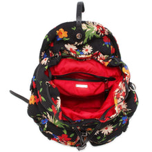 将图像加载到图库查看器中，MIUMIU Flora Print Backpack Black/Multicolor 5BZ033 Canvas Leather
