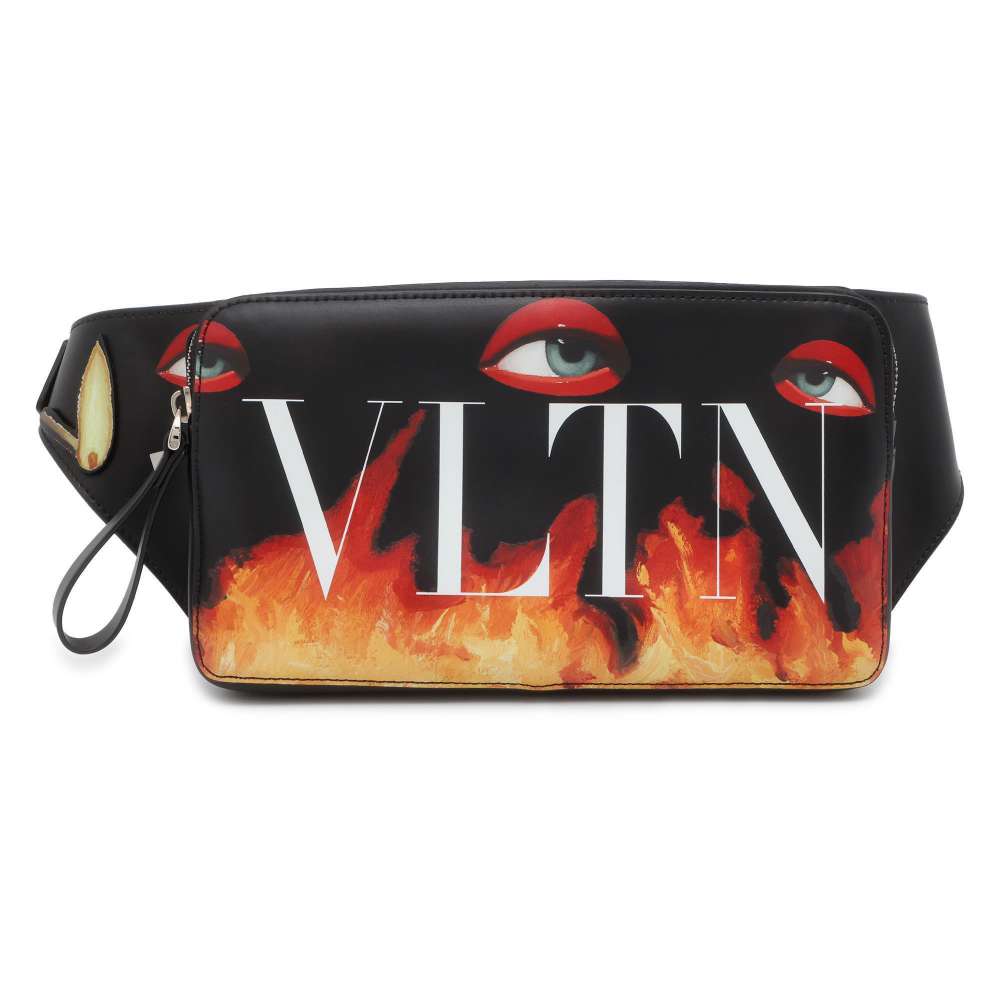 Valentino Garavani Emilio Villalba Collaboration Lip Pattern Crossbody Bag Black UY2B0719DAP Leather