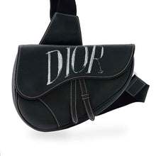 将图像加载到图库查看器中，Dior Saddle Crossbody Bag Alex Fox collaboration Black Leather
