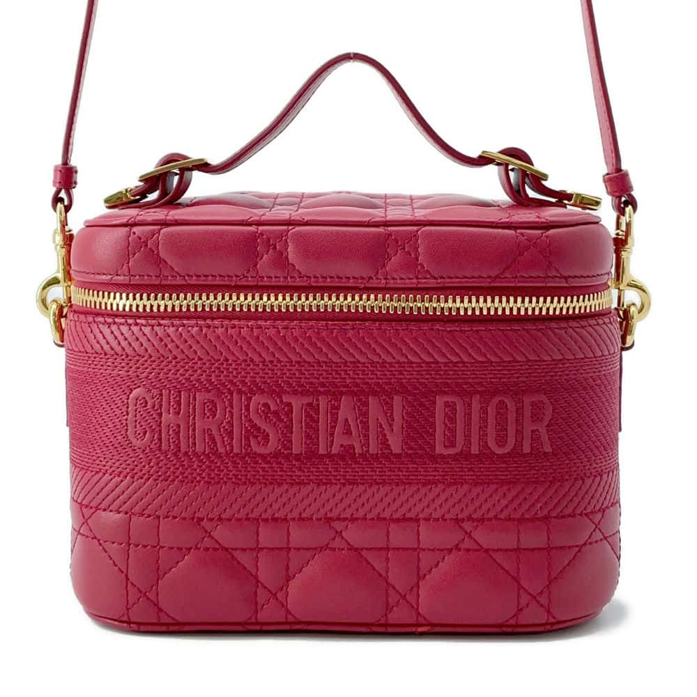 Dior Vanity bag Red S5488UNTR Lambskin Size Small