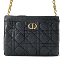 将图像加载到图库查看器中，Dior Caro Every Cannage Chain Shoulder Black S5106UWHC Leather
