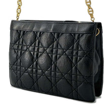 将图像加载到图库查看器中，Dior Caro Every Cannage Chain Shoulder Black S5106UWHC Leather
