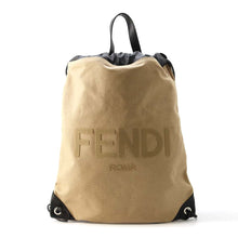 将图像加载到图库查看器中，FENDI Backpack Beige/Black 7VZ057 Canvas Leather
