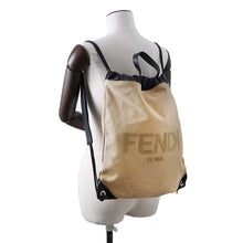 将图像加载到图库查看器中，FENDI Backpack Beige/Black 7VZ057 Canvas Leather
