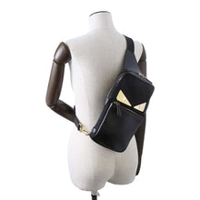 Load image into Gallery viewer, FENDI Monster Bugs Eye Crossbody Bag Black 7VZ033 Nylon Leather
