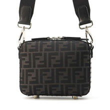 将图像加载到图库查看器中，FENDI Zucca Handbag Black 7VA552 Canvas Leather
