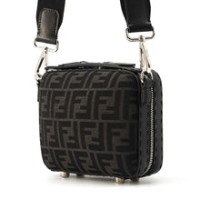 将图像加载到图库查看器中，FENDI Zucca Handbag Black 7VA552 Canvas Leather
