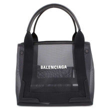 将图像加载到图库查看器中，BALENCIAGA Navy Cabas Mesh Black 339933 Leather Polyester
