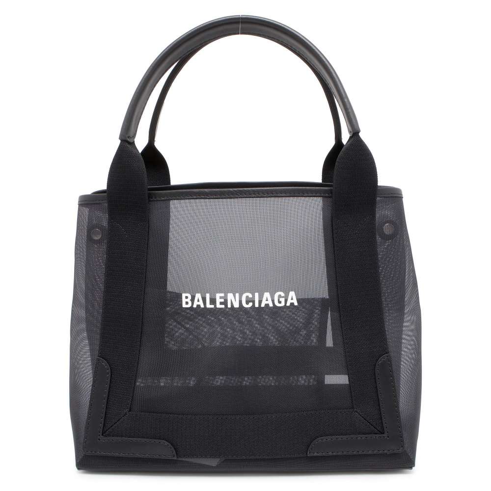 BALENCIAGA Navy Cabas Mesh Black339933 Leather Polyester