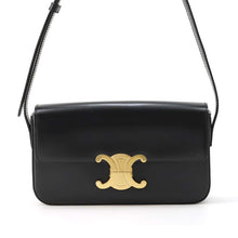 将图像加载到图库查看器中，CELINE Triomphe Claude Shoulder Bag Black 194143BF4 Calf Leather
