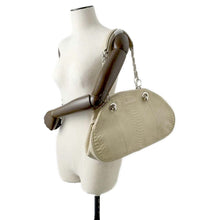 将图像加载到图库查看器中，CELINE ChainTote Bag Beige Embossed Leather
