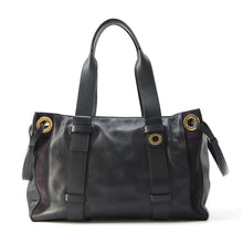 将图像加载到图库查看器中，Chloe TAO Tote Bag Navy CHC18WS171A55 Calf Leather Size Medium
