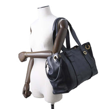 将图像加载到图库查看器中，Chloe TAO Tote Bag Navy CHC18WS171A55 Calf Leather Size Medium
