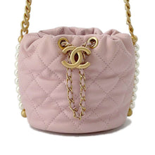 将图像加载到图库查看器中，CHANEL Pearl ChainShoulder Bag Pink AS2529 Leather
