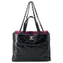 将图像加载到图库查看器中，CHANEL Matelasse Portobello 2wayChainBag Black Leather Tweed
