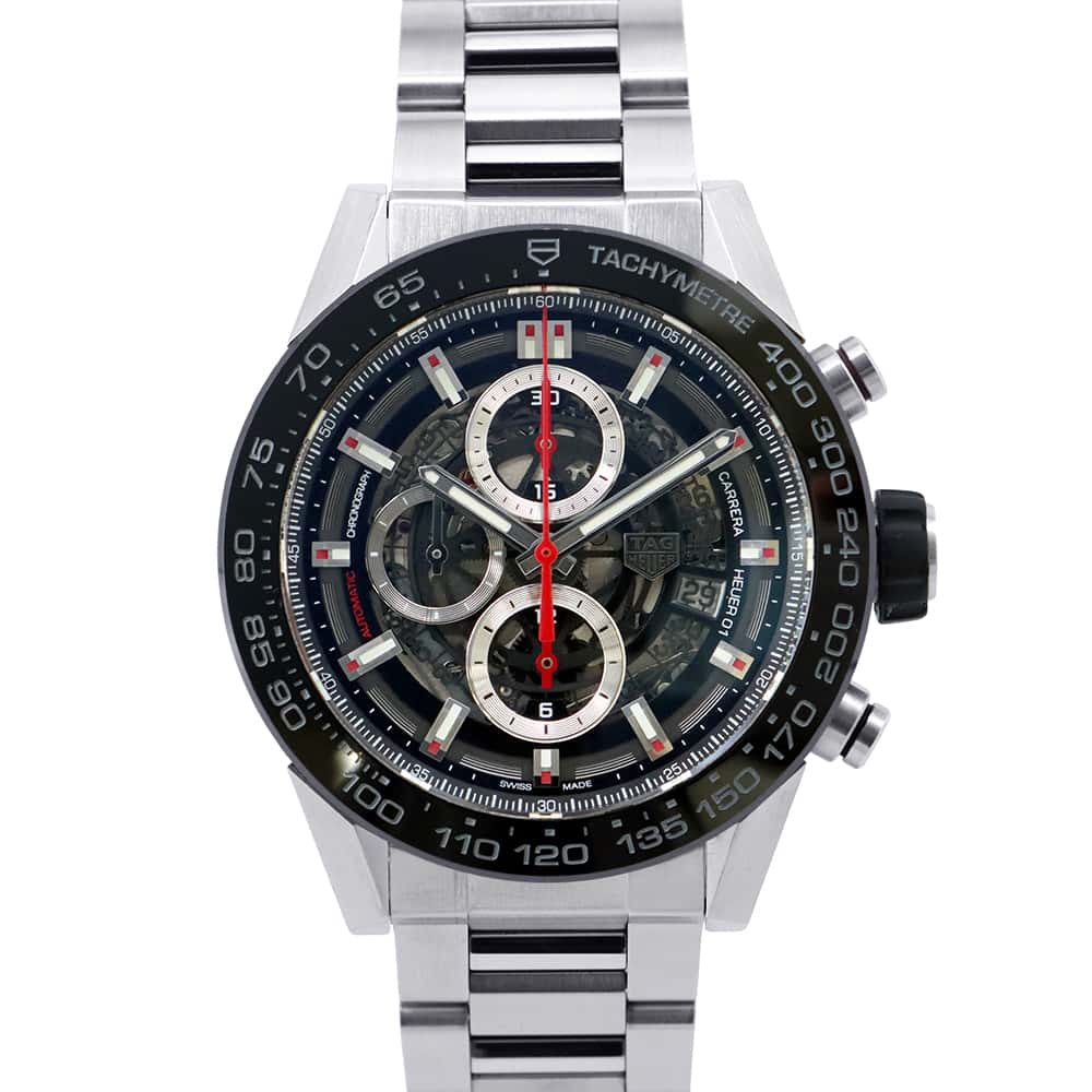 TAG HEUER Carrera Chronograph W45mm Stainless Steel skeleton Dial CAR2A1W