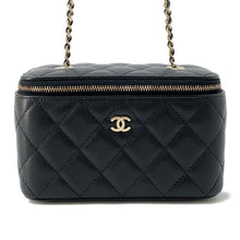 Load image into Gallery viewer, CHANEL Matelasse Chain vanity bag Black AP1341 Caviar Leather
