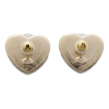 将图像加载到图库查看器中，CHANEL CC Logo Heart Earrings Pink Metal Rhinestone
