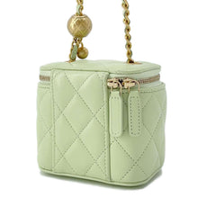 Load image into Gallery viewer, CHANEL Matelasse Cocoball ChainShoulder Small Vanity Bag Light Green AP1447 Lambskin Size Small
