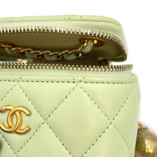 Load image into Gallery viewer, CHANEL Matelasse Cocoball ChainShoulder Small Vanity Bag Light Green AP1447 Lambskin Size Small
