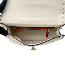 将图像加载到图库查看器中，Valentino Garavani Rock Studded Spike 2WAY ChainShoulder Bag Ivory Leather
