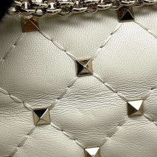 将图像加载到图库查看器中，Valentino Garavani Rock Studded Spike 2WAY ChainShoulder Bag Ivory Leather
