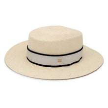 将图像加载到图库查看器中，CHANEL straw hat Size M Beige/White Straw
